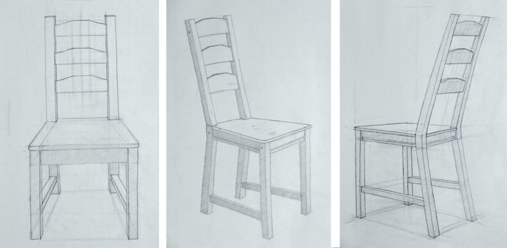 Sketches of Chair at Different Angles