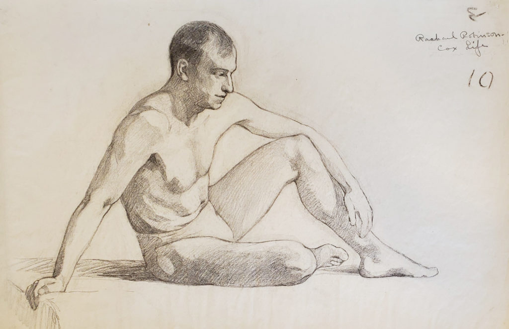 Drawing of a Man from Kenyon Cox’s Life Drawing Class