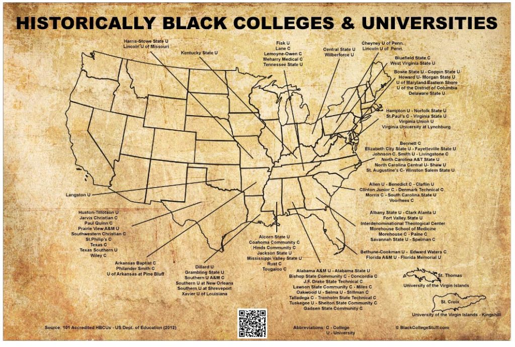 Map of Historically Black Colleges & Universities
