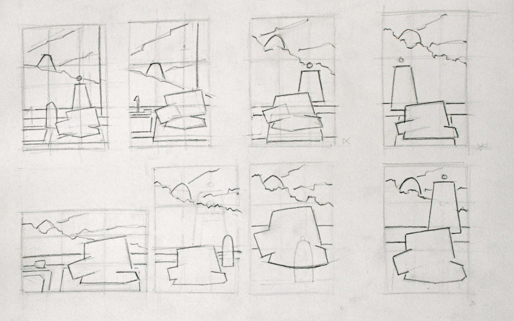 Thumbnail Sketches of Kitchen
