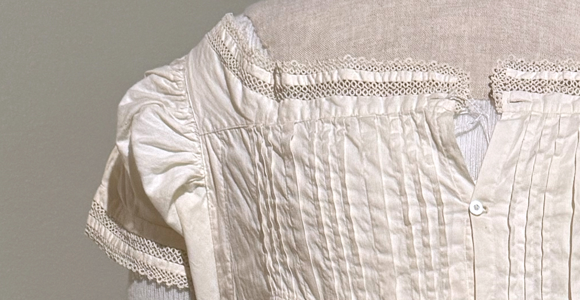 Detail of Anna Stevens Robinson’s nightgown from her wedding trousseau, 1870